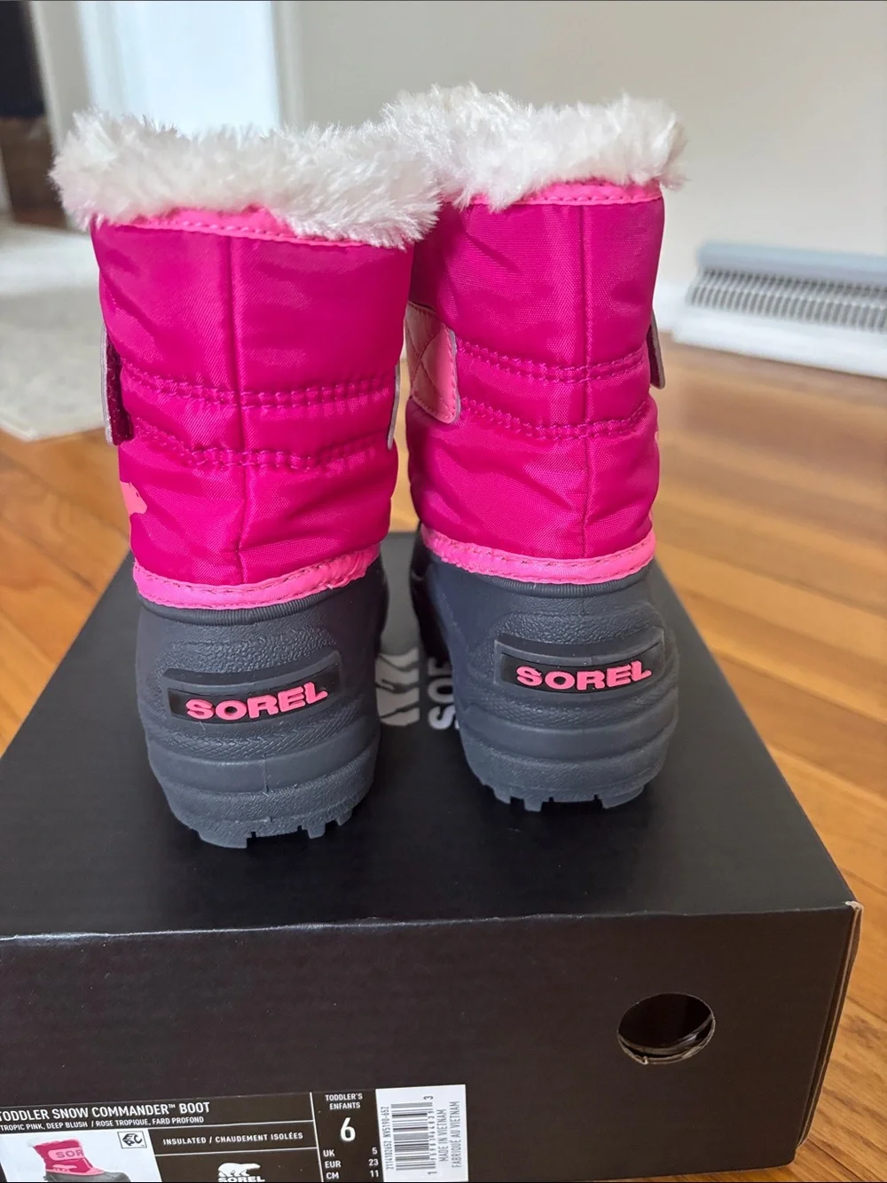 Toddler Sorel Snow Commander Snow Boot Pink Size 6 NEW
